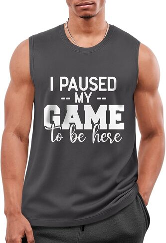 Flafens Tank Tops Men - Sleeveless Shirts for Men Graphic Cotton Mens Tank Tops Summer Fashion Casual Loose Fit Tanktop in Kuwait
