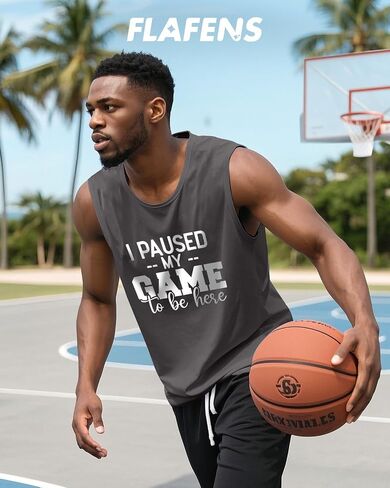 Flafens Tank Tops Men - Sleeveless Shirts for Men Graphic Cotton Mens Tank Tops Summer Fashion Casual Loose Fit Tanktop in Kuwait