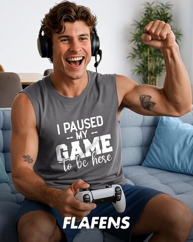 Flafens Tank Tops Men - Sleeveless Shirts for Men Graphic Cotton Mens Tank Tops Summer Fashion Casual Loose Fit Tanktop in Kuwait