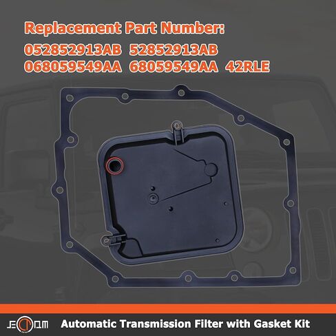 Automatic Transmission Filter with Gasket Kit 42RLE 052852913AB Compatible with 2003-2010 Dodge Challenger Charger Dakota Durango Magnum Nitro Ram 1500 Jeep Liberty Wrangler in Saudi Arabia