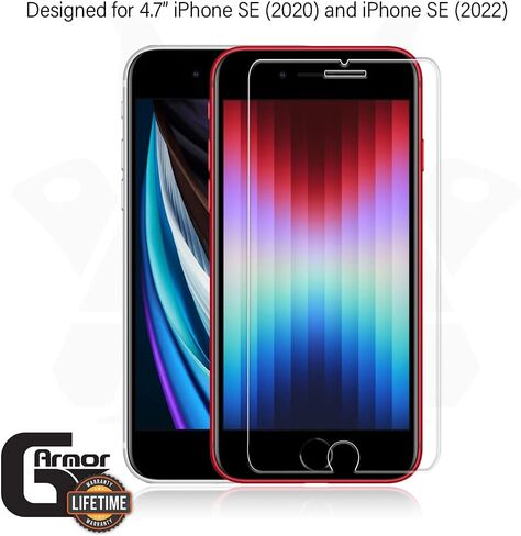 قطعتان من واقي الشاشة لهاتف iPhone 8 وiPhone 7 وiPhone 6s وiPhone 6 - حافظة شاشة من الزجاج المقوى، حافظة هاتف صديقة، استبدال مدى الحياة، غطاء شاشة واقٍ لهاتف iPhone 4.7 بوصة in Kuwait