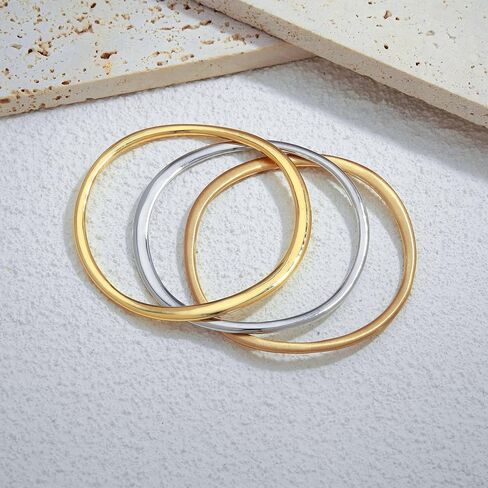 مجموعة سوار الإسورة الطبقات 3pcs للنساء موجة سوار متعددة القابلة للتكديس in Kuwait