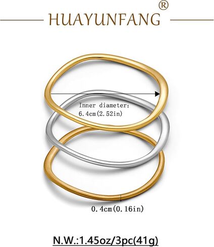 مجموعة سوار الإسورة الطبقات 3pcs للنساء موجة سوار متعددة القابلة للتكديس in Kuwait