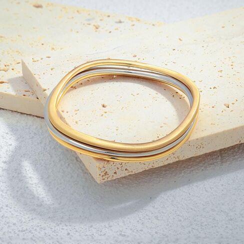 مجموعة سوار الإسورة الطبقات 3pcs للنساء موجة سوار متعددة القابلة للتكديس in Kuwait