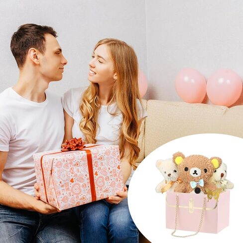ZFCZR 12Pcs Paper Flower Bags and12Pcs 3D Silver Dazzle Butterfly Decor-Flower Gift Boxes Sets, Bouquet Bags for Arrangements Wedding Valentine's Mother's Day Birthday (Red,Black,Pink,White) in Saudi Arabia