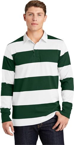 SPORT-TEK Unisex Classic Long Sleeve Rugby Polo | Collared Shirt for Men & Women, Relaxed Fit Top for Casual Wear & Work in Saudi Arabia