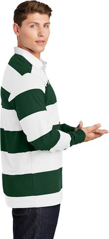 SPORT-TEK Unisex Classic Long Sleeve Rugby Polo | Collared Shirt for Men & Women, Relaxed Fit Top for Casual Wear & Work in Saudi Arabia