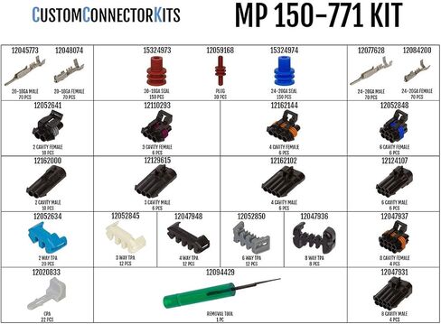Delphi Metri-Pack Connector Kit MP-150-771: Sealed Automotive Electrical Connectors 24-18 Gauge 771 Piece Kit in Saudi Arabia