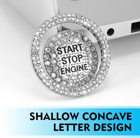 Crystal Rhinestone Car Engine Stop Decoration Ring Sticker, Sparkling Rhinestone Push Start Button Decorative Cover, Bling Interior Accessories for Women, Universal for Most Car(Multicolored) in Saudi Arabia