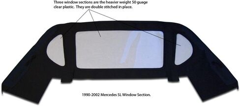 Sierra Auto Tops بديلة قابلة للتحويل القابلة للتحويل لسلسلة Mercedes 1990-2002 SL (R129) ، القماش الكلاسيكي الألماني ، الأسود in Kuwait