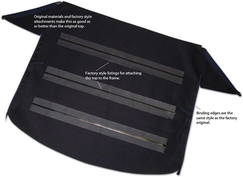 Sierra Auto Tops Convertible Top Replacement for Mercedes 1990-2002 SL Series (R129), German Classic Canvas, Black in Kuwait
