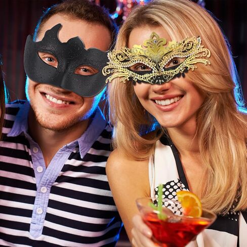 Capoda 3 PCS MASTERADE SAVKS LITE LOMEN MEN MENS BLACK GOLD COSTUME MASK FOR HALWEEN CARNIVAL VENETIAN COSPLAY Party Supplies in Saudi Arabia