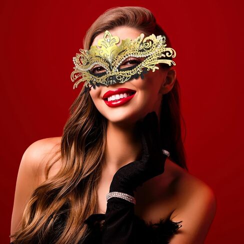 Capoda 3 PCS MASTERADE SAVKS LITE LOMEN MEN MENS BLACK GOLD COSTUME MASK FOR HALWEEN CARNIVAL VENETIAN COSPLAY Party Supplies in Saudi Arabia