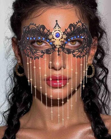 Women Lace Masquerade Masks قناع العيون القناع قرصنة الكرة الزاه in Kuwait
