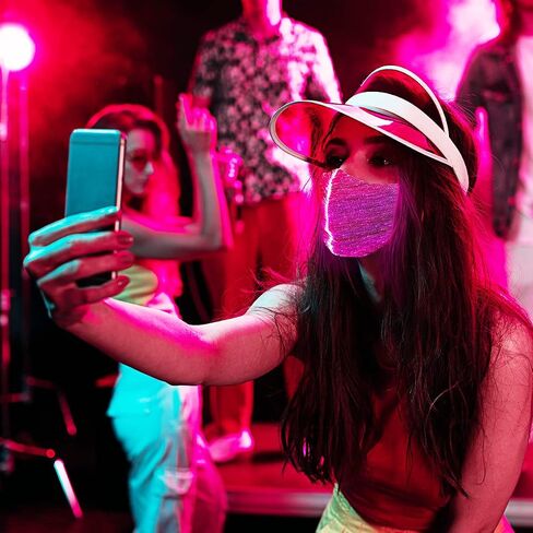PLAYA GLOW LED APP FACE MASK - قناع الهذيان ، توهج في القناع المظلم للعيد الهالوين ، عيد الميلاد - 10 أوضاع ديناميكية in Kuwait