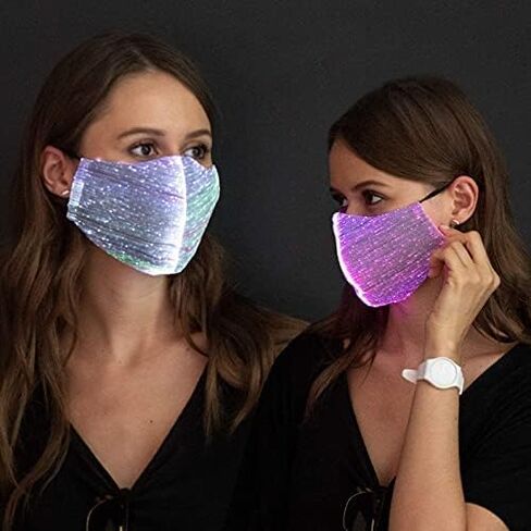 PLAYA GLOW LED APP FACE MASK - قناع الهذيان ، توهج في القناع المظلم للعيد الهالوين ، عيد الميلاد - 10 أوضاع ديناميكية in Kuwait