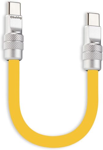 chubbycable Cute Chubby - Power Bank Friendly Cable Durable Fast Charging Cord Short USB C Cable Phones Tablets Ultra-Thick Silicone Charger, Orange, Type-C to Type-C, 20 inch in Saudi Arabia