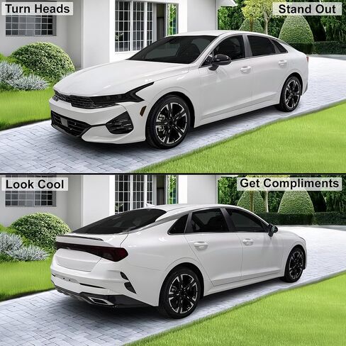 BOGAR TECH DESIGNS Full Headlight Taillight Reflector Sidemarker and Third Brake Light Tint Film Kit Compatible with Kia K5 2021-2024, Dark Smoke in Saudi Arabia