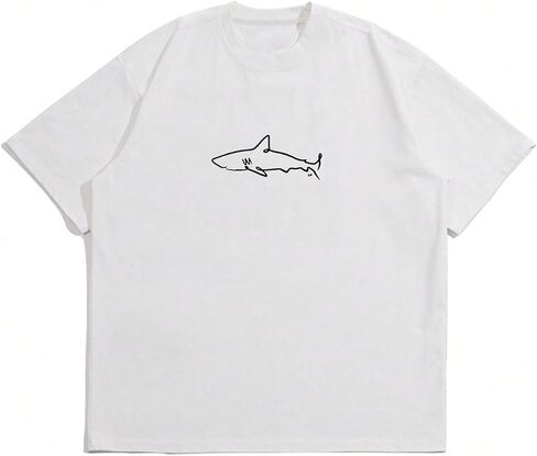 Men's Oversized Graphic Tees Half Sleeve Drop Shoulder Summer Casual T Shirt in Saudi Arabia