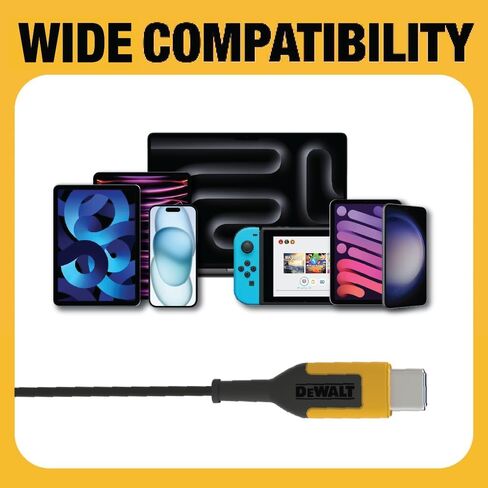 DEWALT Jobsite USB C Headphones for iPad/iPhone 15/16 Pro Max, Corded Type C Earphones, USB C Ear Buds Wired w/Microphone, Volume Control Module, Compatible w/MacBook, Samsung S23 Ultra, LG, OnePlus in Kuwait