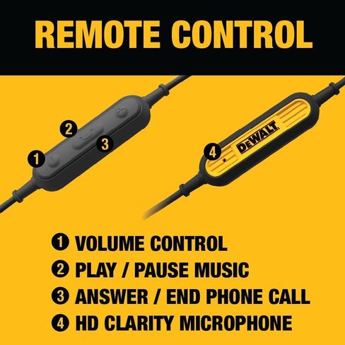 DEWALT Jobsite USB C Headphones for iPad/iPhone 15/16 Pro Max, Corded Type C Earphones, USB C Ear Buds Wired w/Microphone, Volume Control Module, Compatible w/MacBook, Samsung S23 Ultra, LG, OnePlus in Kuwait