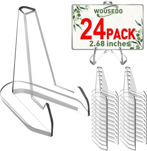 48 Packs (Height 2.68 Inches) Card Display Stands Clear,Small Acrylic Easel Stand Clear,for Display Challenge Medals,Graded Card,Baseball Card,Sports Cards,Trading Cards,Coin in Kuwait