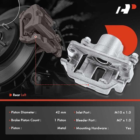 A-Premium Disc Brake Caliper Assembly with Bracket Compatible with Select Infiniti and Nissan Models - G35 2003-2005, 350Z 2003-2005, Murano 2003-2007, Quest 2004-2009, V6 3.5L - Rear Left Driver Side in Saudi Arabia