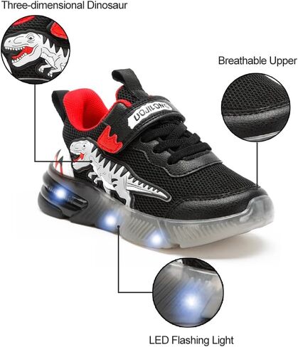 Boys Girls Dinosaur Fashion Light Up Shoes Toddler and Little Kids Sneakers in Saudi Arabia