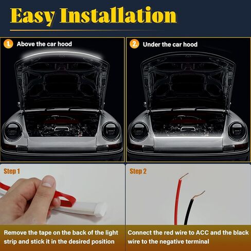 Dibms 71 بوصة السطوع عالي الفجوة غطاء LED الشريط LED-أضواء الجري أثناء النهار إكسسوارات الديكور الخارجي التلقائي (الأخضر) in Kuwait