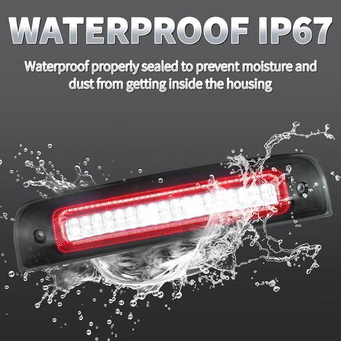 عدسة SZ-Light المدخنة LED 3RD High Mount Brake Light لعام 2010-2018 RAM 1500 2500 3500 4500 5500 Pickup Truck ، Red Flashing/White Cargo Lights in Saudi Arabia