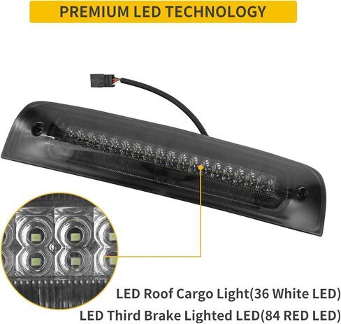 عدسة SZ-Light المدخنة LED 3RD High Mount Brake Light لعام 2010-2018 RAM 1500 2500 3500 4500 5500 Pickup Truck ، Red Flashing/White Cargo Lights in Saudi Arabia