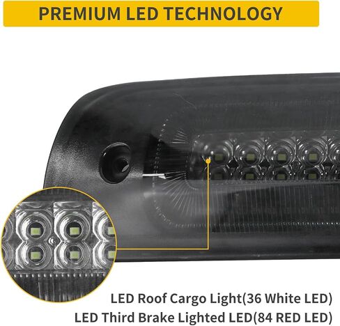 عدسة SZ-Light المدخنة LED 3RD High Mount Brake Light لعام 2010-2018 RAM 1500 2500 3500 4500 5500 Pickup Truck ، Red Flashing/White Cargo Lights in Saudi Arabia