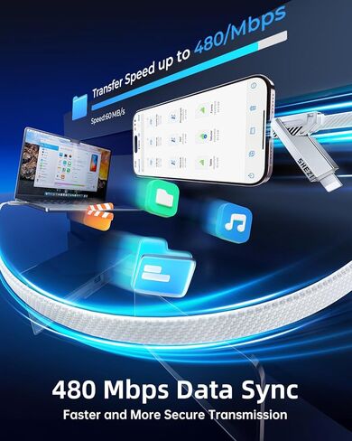 [واحد يكفي] كابل USB C 4 في 1، 22 وات [شحن عالي السرعة ومزامنة بيانات سريعة] مجموعة سلك شاحن متعدد L/Type C/Type A لهاتف iPhone iPad Samsung ومعظم الأجهزة، 5FT in Kuwait