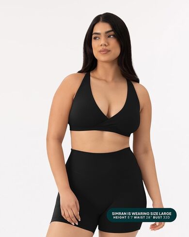 PAVOI ACTIVE V Neck Sports Bra for Women - Low Support Yoga Adjustable Straps Deep V Plunge Bra Removable Pads - FlexFlow in Saudi Arabia
