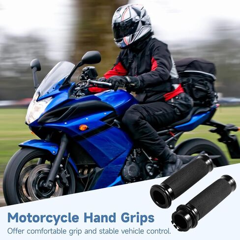 Black Hand Grips 1" Motorcycle Handlebar Grips, Non-Slip Motorcycle Throttle Grips Compatible for Harley Davidson Sportster Touring Dyna Softail 883 1200 in Saudi Arabia