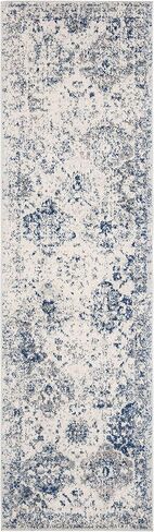 Safavieh Madison Collection Runner Rug - 2'3 "x 8 '، White & Royal Blue ، Boho Chic Congended ، غير محطمة ورعاية سهلة ، مثالية للمناطق المرتفعة في غرفة المعيشة ، غرفة النوم (MAD611C) in Saudi Arabia