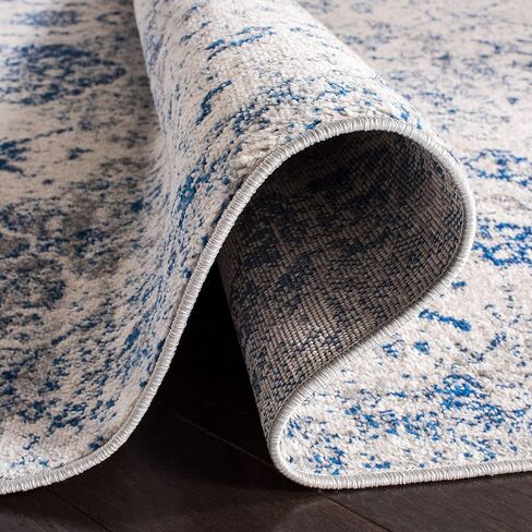Safavieh Madison Collection Runner Rug - 2'3 "x 8 '، White & Royal Blue ، Boho Chic Congended ، غير محطمة ورعاية سهلة ، مثالية للمناطق المرتفعة في غرفة المعيشة ، غرفة النوم (MAD611C) in Saudi Arabia