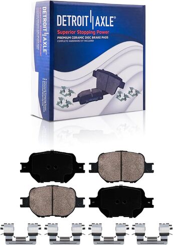 Detroit Axle - مجموعة الفرامل لـ 05-10 Scion TC محفورة ومزودة بالفرامل المشقوقة 2005 2006 2007 2008 2008 2010 ، وسادات المكابح السيراميك الأمامية والخلفية in Saudi Arabia