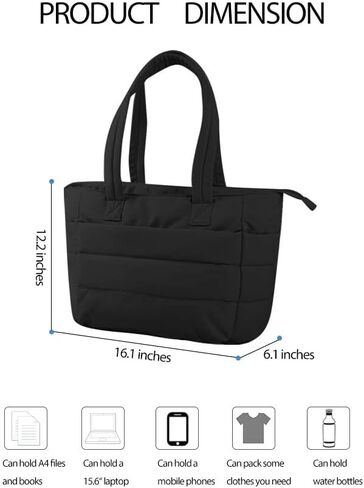 Tote Bag for Women, Lightweight Puffy Bag Handbag with Laptop Compartments Quilted Shoulder Bags for Work Travel Gym in Saudi Arabia