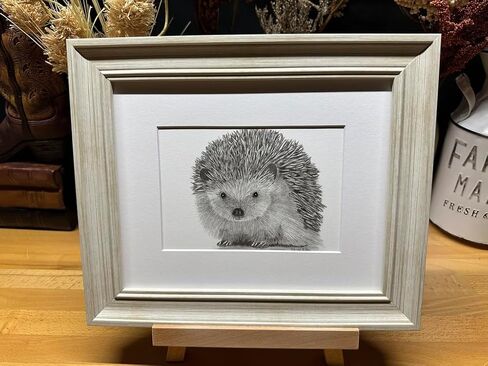 Hedgehog Nature Wildlife Graphite Pencil Art Sketch Drawing Print Picture Limited Edition ~ Titled 'Love Me Tender' by David Allen (8x10 Black Frame & Print) in Saudi Arabia