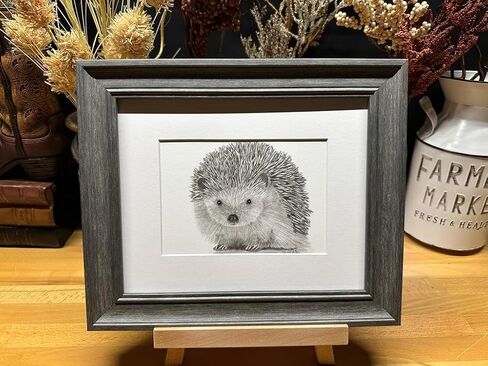 Hedgehog Nature Wildlife Graphite Pencil Art Sketch Drawing Print Picture Limited Edition ~ Titled 'Love Me Tender' by David Allen (8x10 Black Frame & Print) in Saudi Arabia