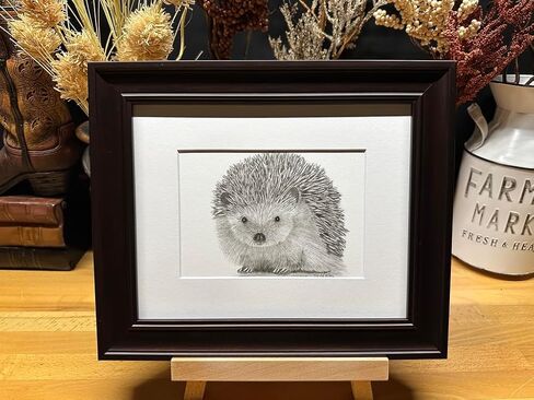 Hedgehog Nature Wildlife Graphite Pencil Art Sketch Drawing Print Picture Limited Edition ~ Titled 'Love Me Tender' by David Allen (8x10 Black Frame & Print) in Saudi Arabia