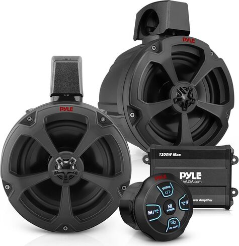 Pyle Water-Resistant Marine Off Road Speakers - UTV Compact PowerSport Vehicle Speaker System 1200 Watt, Compact & High-Powered Output in Saudi Arabia