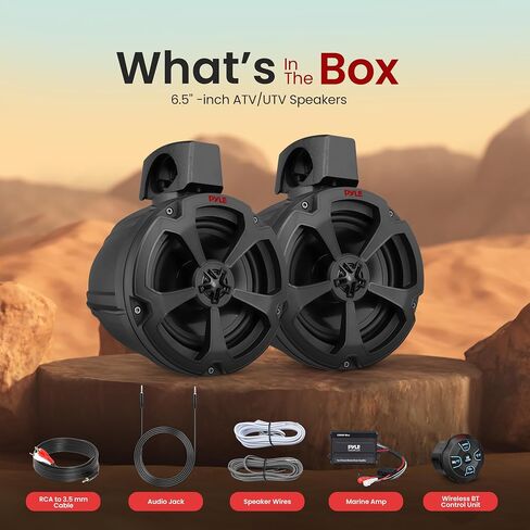 Pyle Water-Resistant Marine Off Road Speakers - UTV Compact PowerSport Vehicle Speaker System 1200 Watt, Compact & High-Powered Output in Saudi Arabia