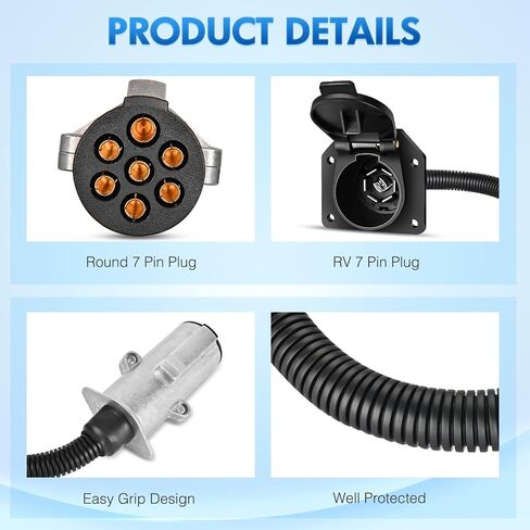 Nilight 7 Pin Trailer Wiring Harness Kit 55243 Vehicle Side 7 Way RV Blade USCAR Plug Compatible with 1999 2000 2001 Ford F250 F350 F450 F550 Super Duty F-250 F-350 F-450 F-550 Tow Hitch Accessories in Saudi Arabia
