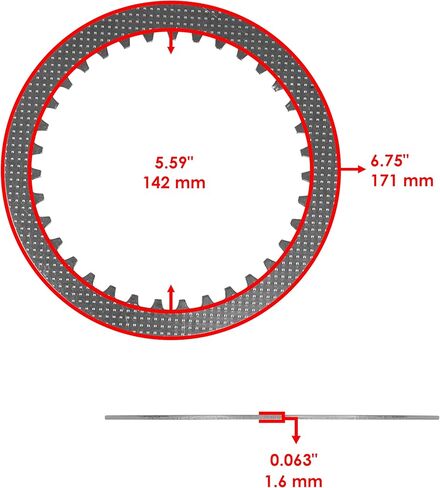 طقم احتكاك القابض والفولاذ Caltric متوافق مع Kawasaki Vulcan 1500 VN1500 1987-2008 / Vulcan 1600 VN1600 2003-2008 in Saudi Arabia
