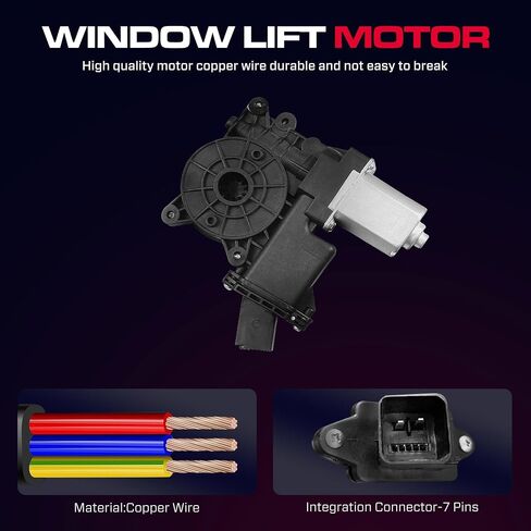 Front Driver Side Power Window Regulator (7 Pins) Fit for 2011-2015 Chevrolet Chevy Cruze, 2016 Chevy Cruze Limited, with Auto Up and Down, with Motor, 748-974, Front Left in Kuwait