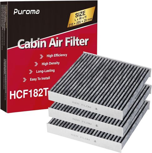 Puroma 2 Pack Cabin Air Filter with Activated Charcoal Layer Replacement for CP182, CF11182, Honda Civic, Clarity, CR-V, CR-Z, HR-V, Fit, Insight, Odyssey, Acura MDX, RDX, TLX, INTEGRA in Kuwait