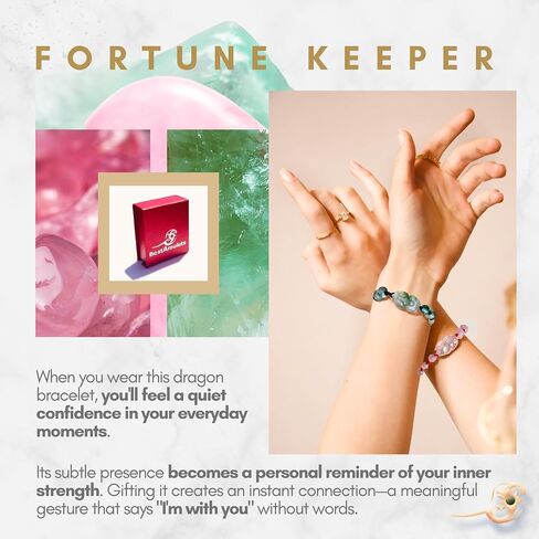 Minimalist Green and Pink Dragon Bracelets - Double Lucky Love and Protection Amulets - Positive Energy Vibes Jewelry for Women - Money and Love Talismans - Spiritual Crystal Gifts in Saudi Arabia