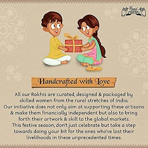 I Jewels Indian Festival Designer Bhaiya Bhabhi Hanging Lumba Rakhi for Rakshabhandan Special (R014-15-22-L) (Style 7) in Saudi Arabia